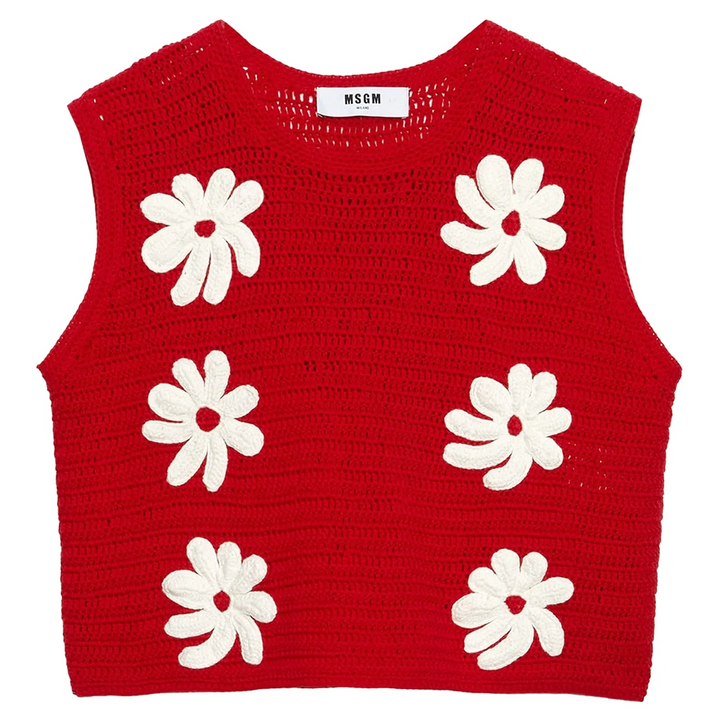 Crochet Floral Knit Top