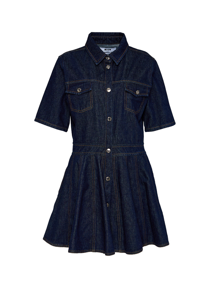 MSGM_Denim_A-Line_Dress_Denim