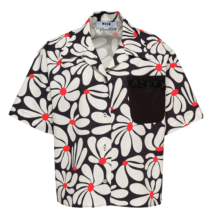 MSGM_Eclectic_Daisy_Shirt_Black