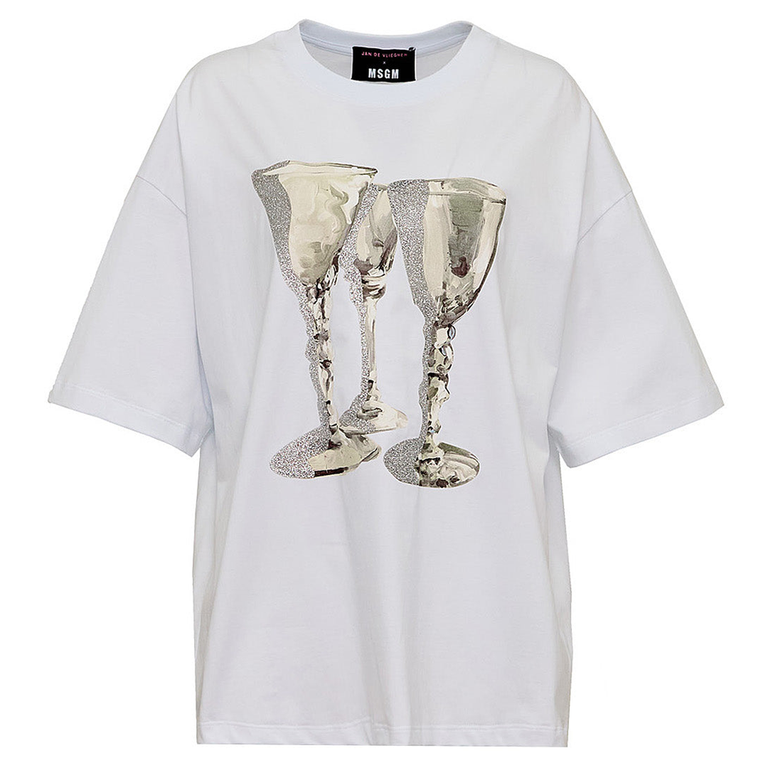 MSGM_Glasses_T-Shirt_White