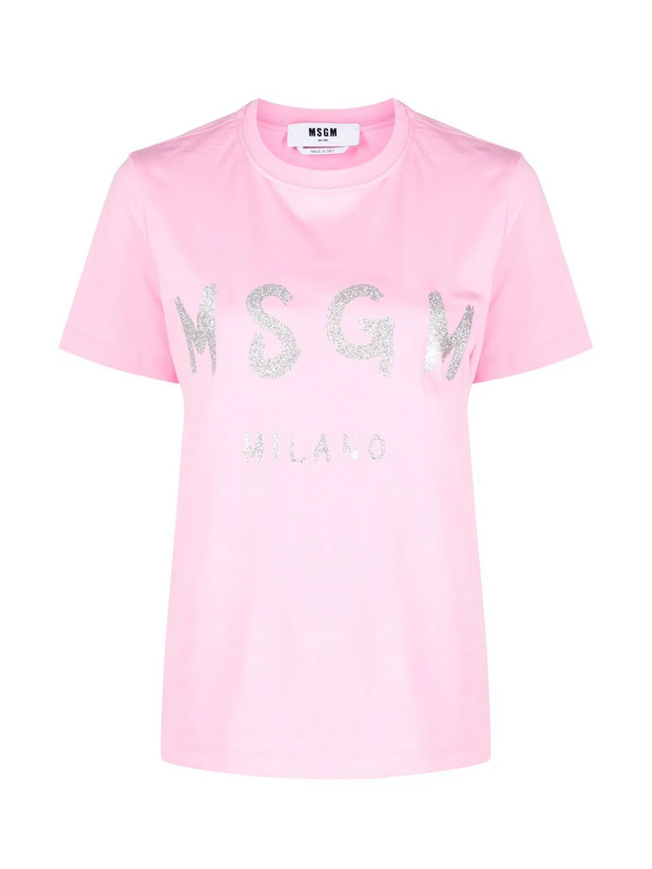 MSGM_Glitter_Brushstroke_T-Shirt-Pink