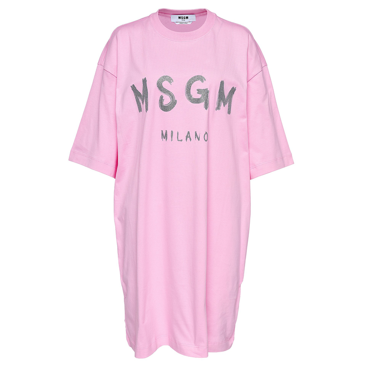 MSGM_Glitter_Brushstroke_T-Shirt_Pink