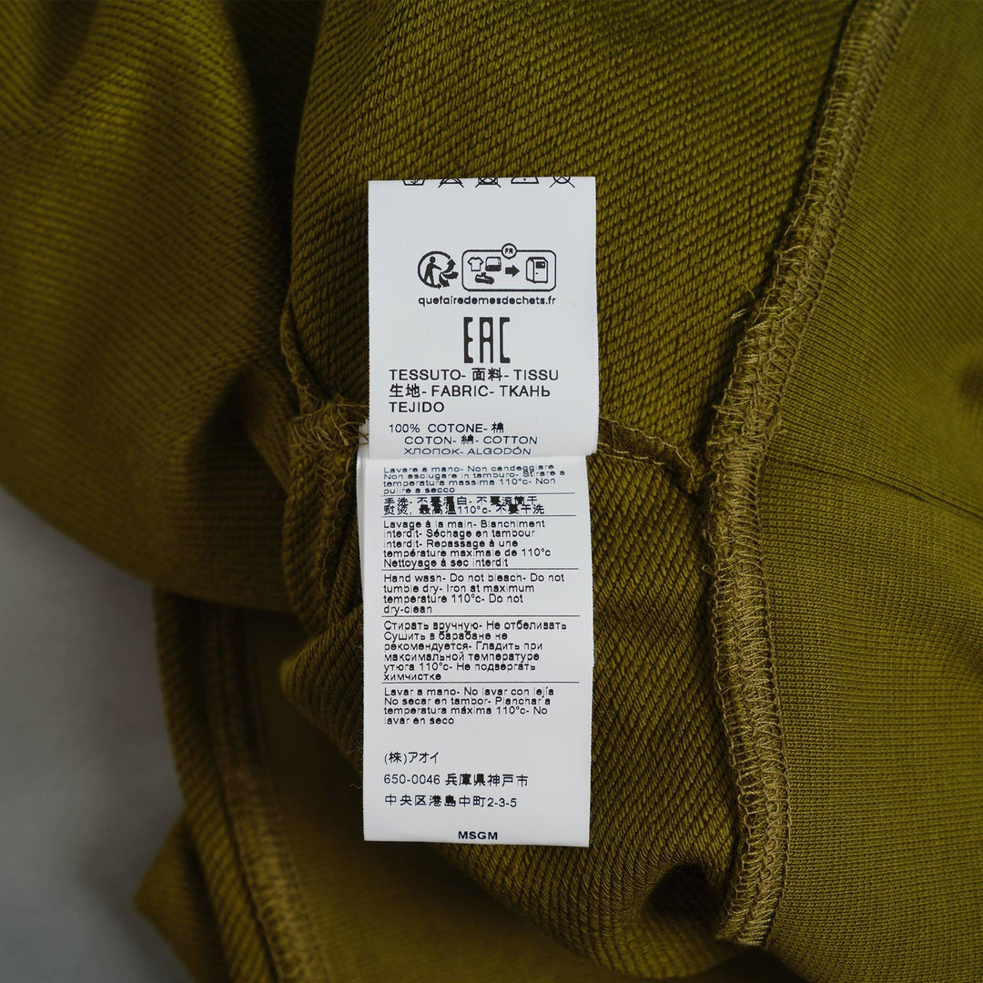 Club21 - MSGM - Logo Cropped Hoodie - SWEATSHIRTS - Olive