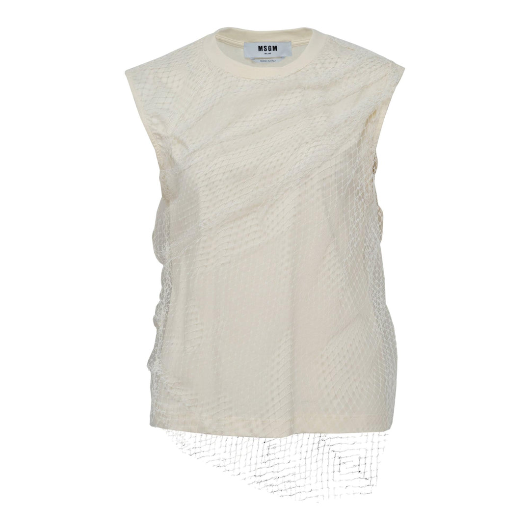 Club21 - MSGM - Mesh Tank Top - WOVEN TOPS - White