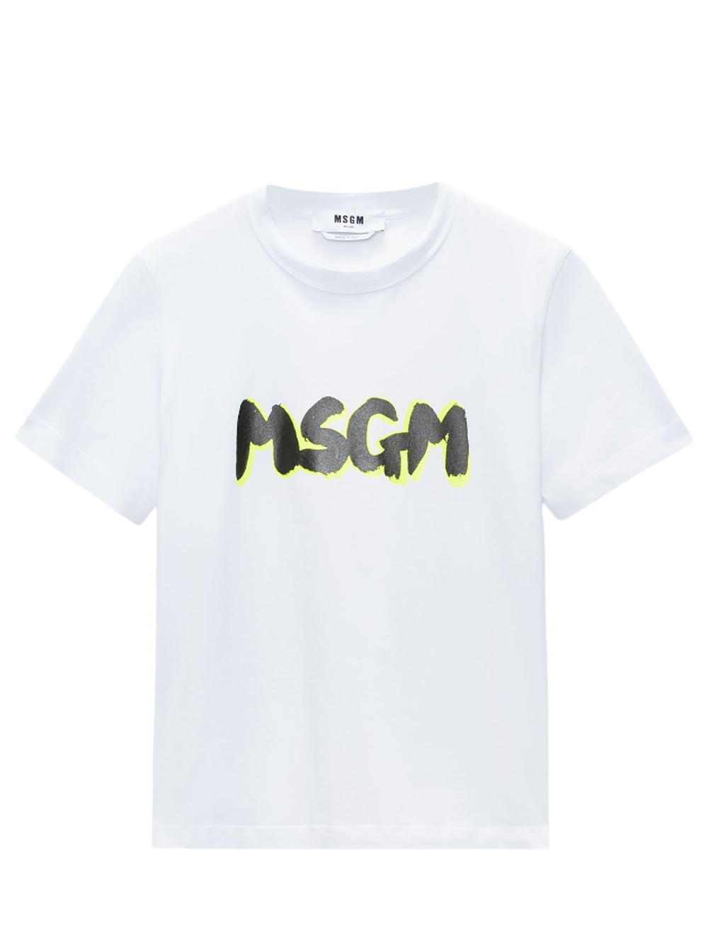 MSGM_Neon_Brushstroke_T-Shirt_White