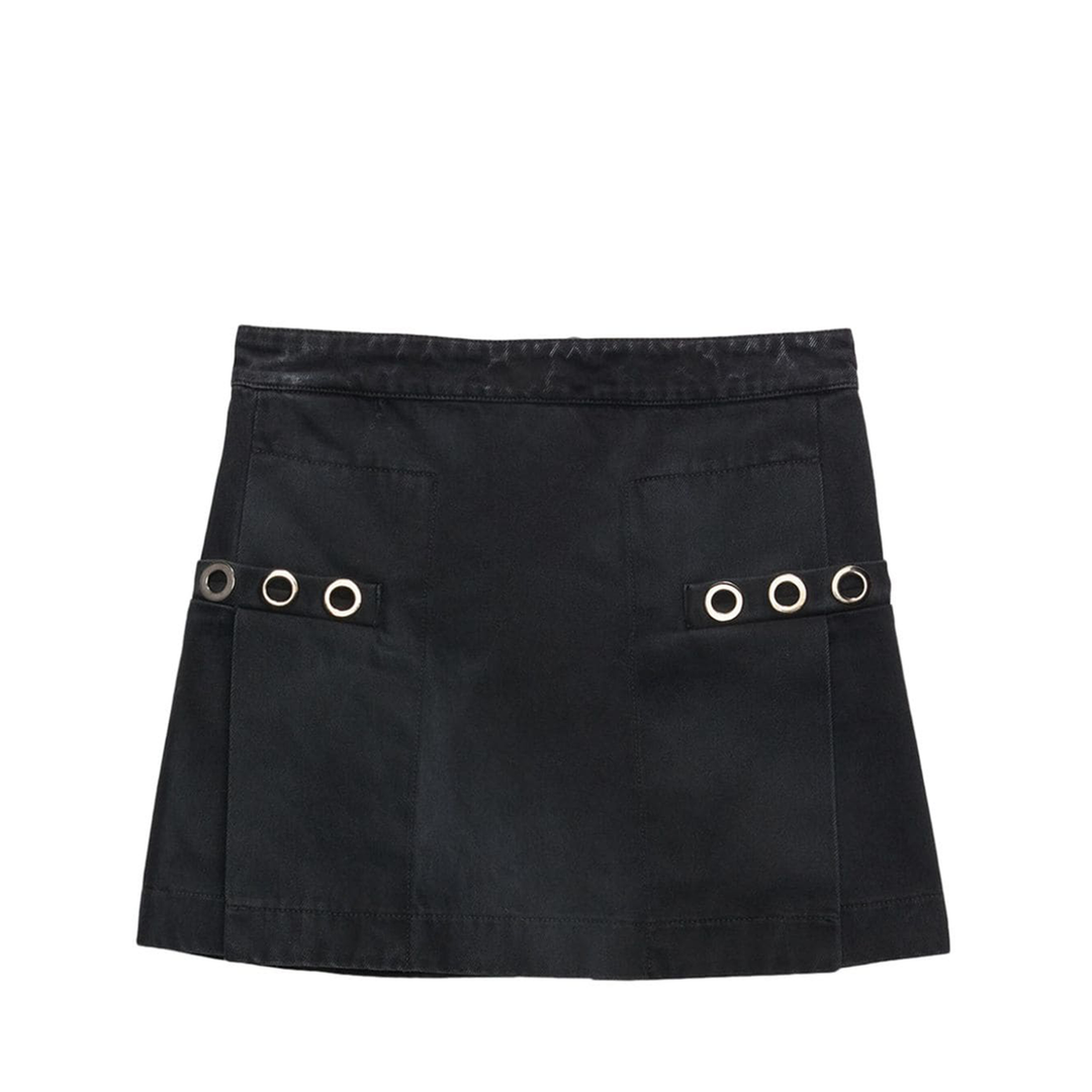 MSGM_Rivet-Embellished_Skirt_Black