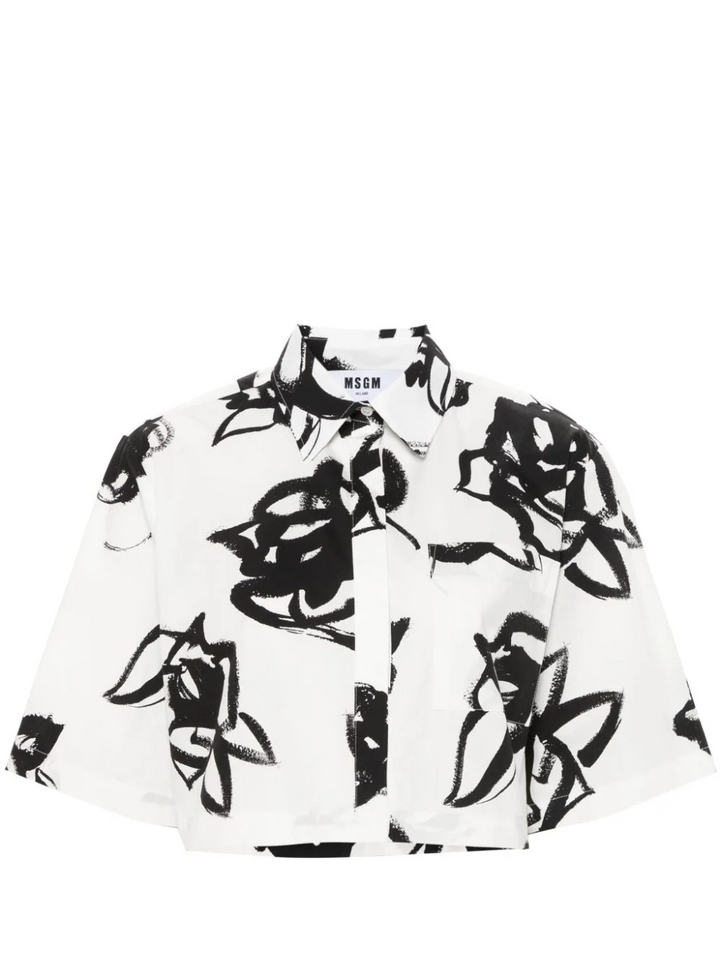 MSGM_RosettePrintCroppedShirt_Black