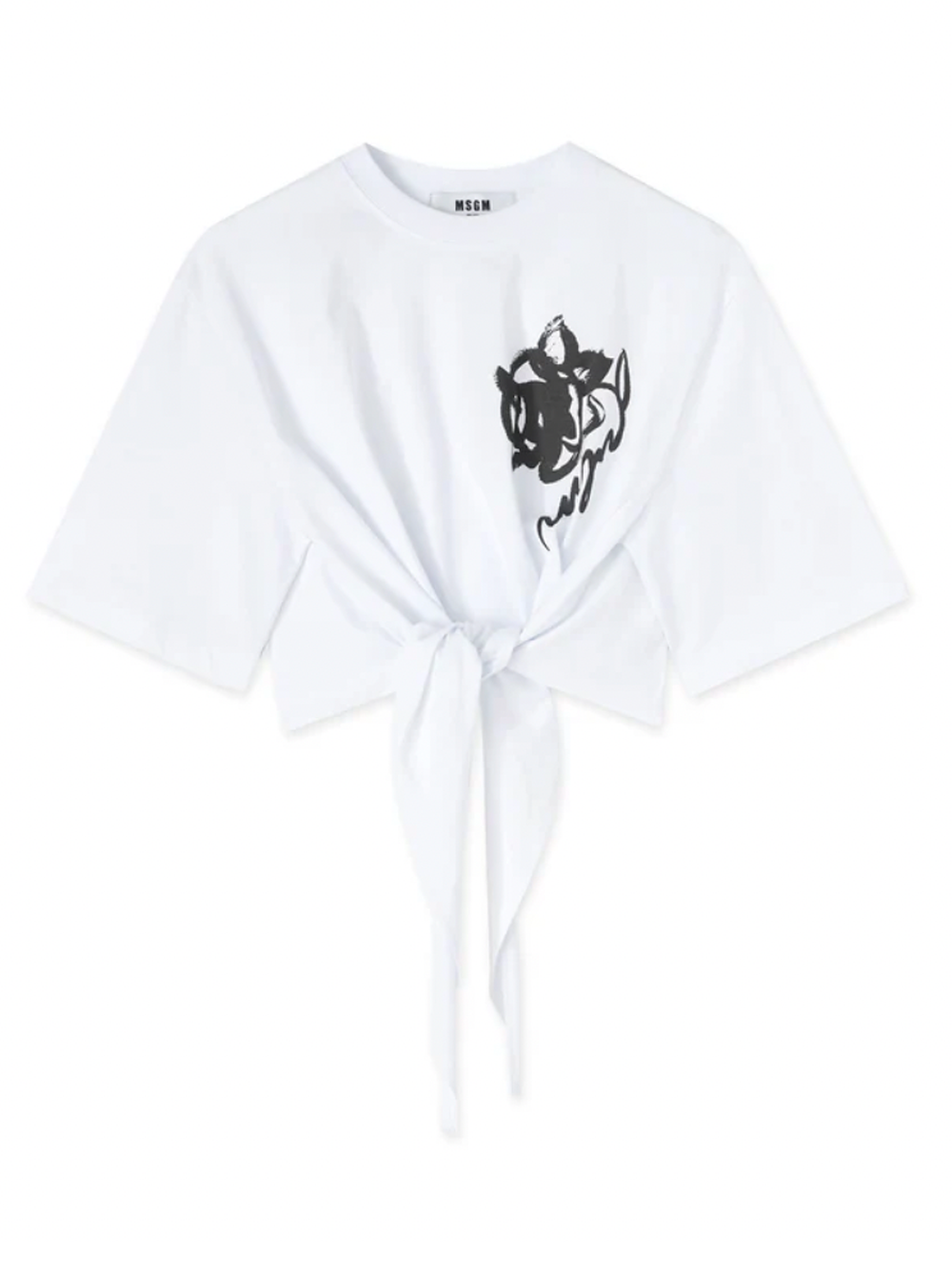 MSGM_RosettePrintCroppedT-Shirt-White