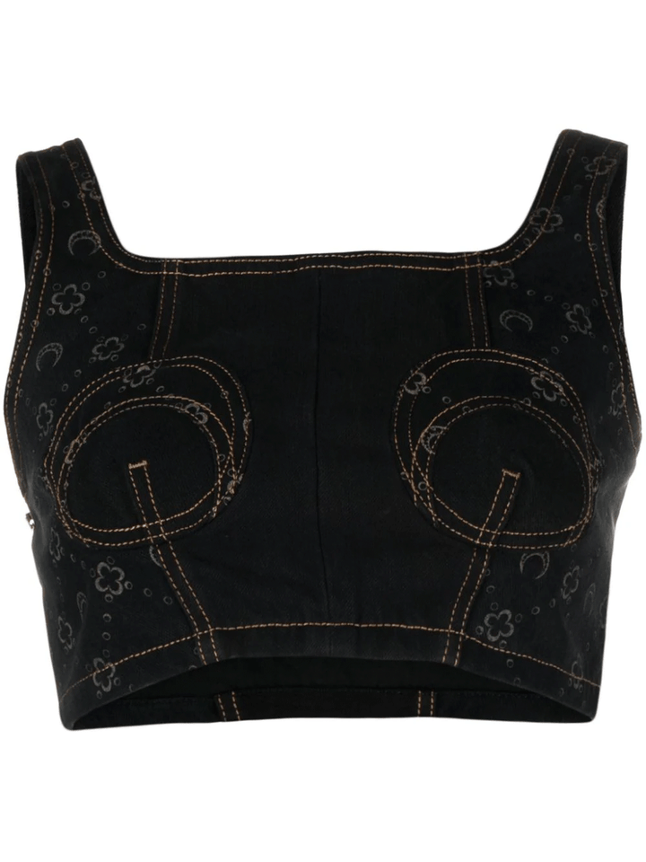 Marine-Serre-Regenerated-Denim-Bustier-Top-Black-1