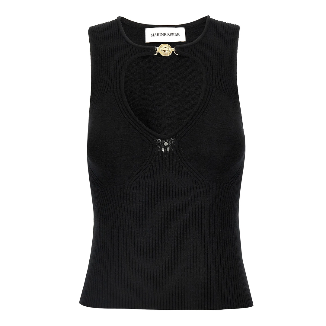 Moon Jewelry Knit Open Neck Top