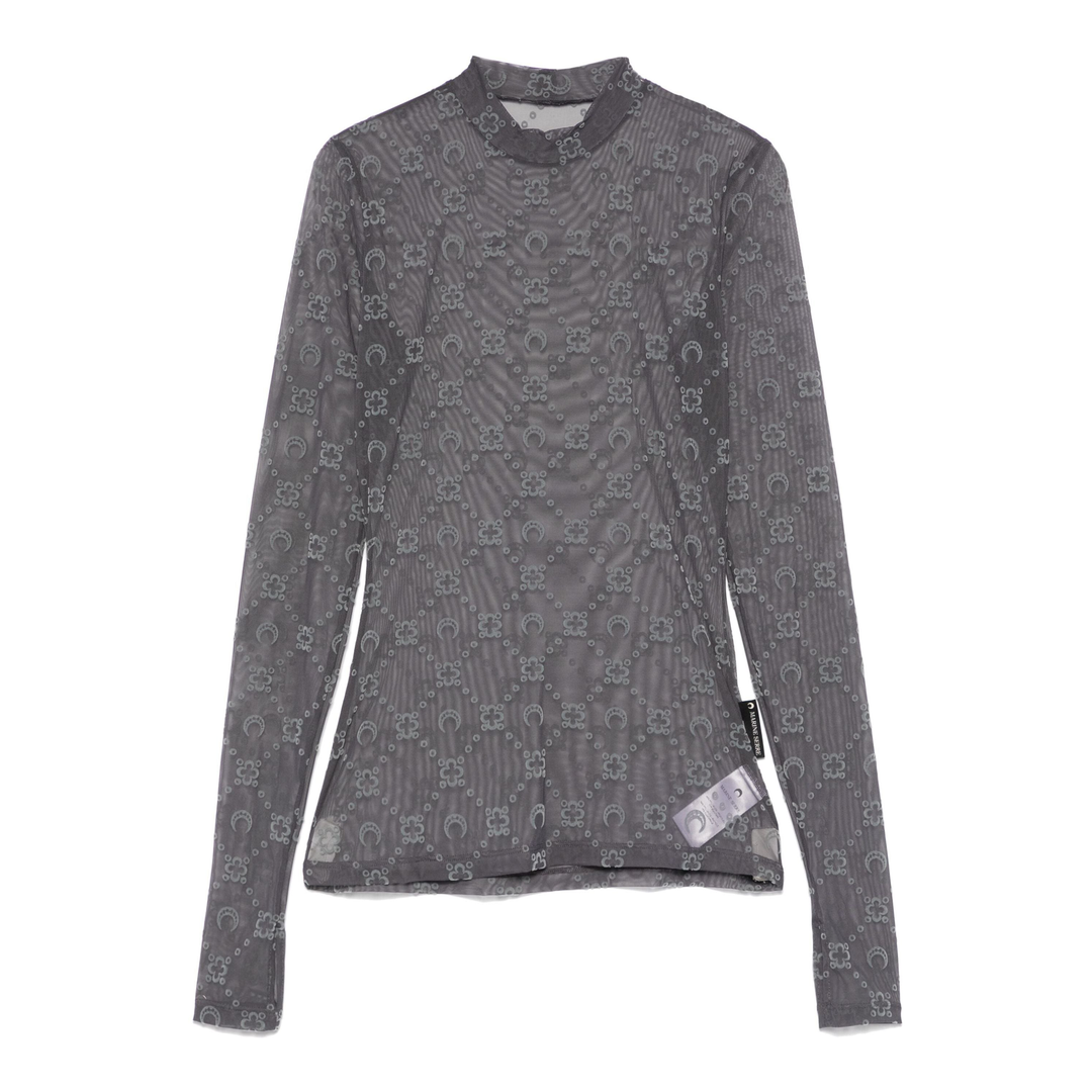 Recycled Mesh Flock Highneck Tee