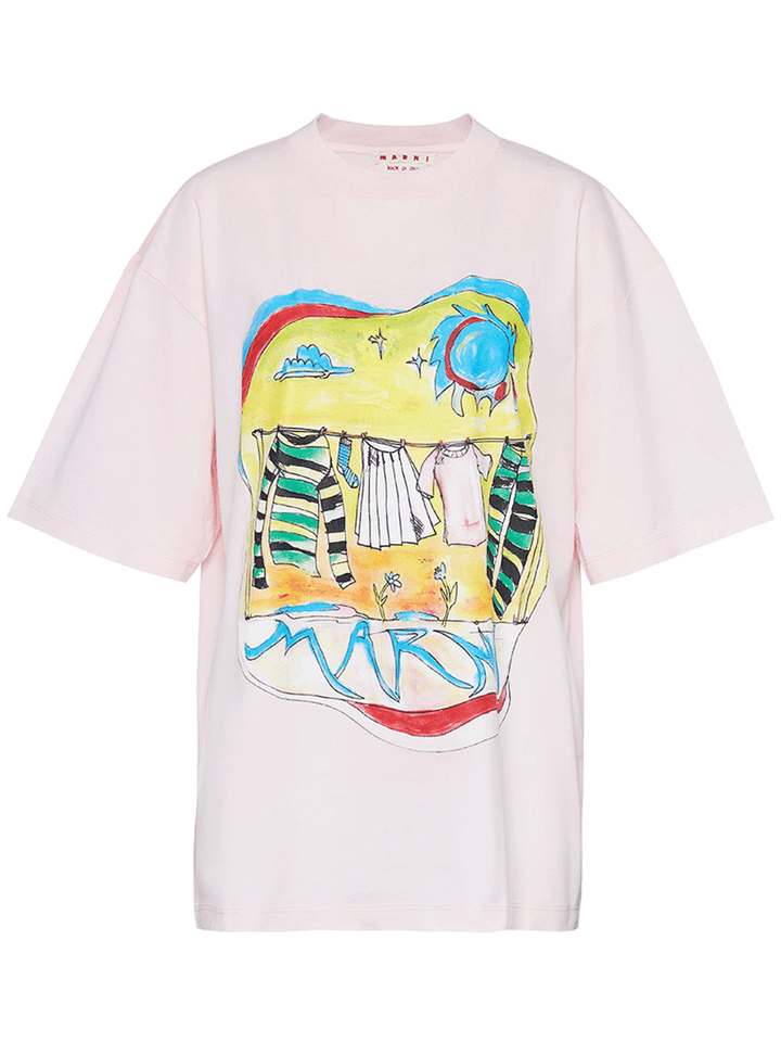 Marni Short-Sleeved T-Shirt Pink 1