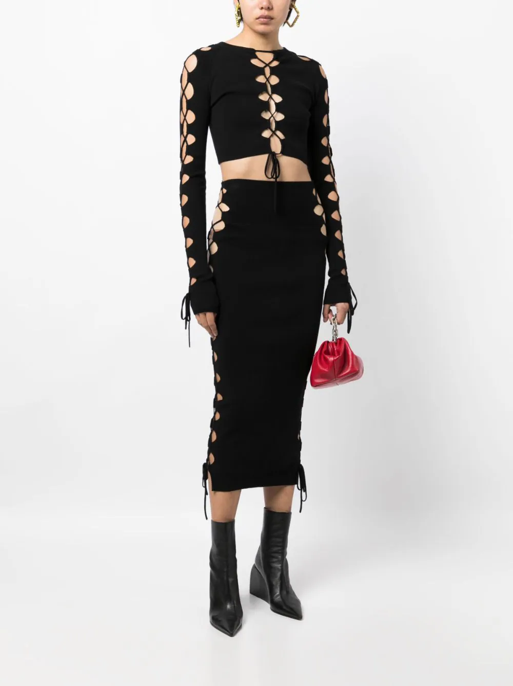 Monse-Lacing-Knitted-Skirt-Black-2