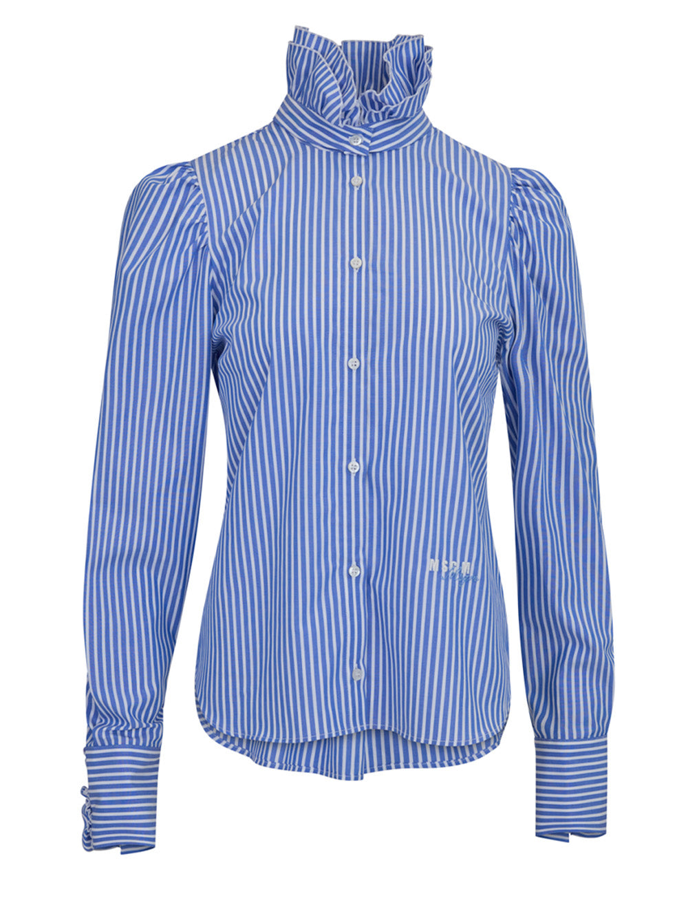    Msgm-Detachable-Collar-Long-Sleeves-Top-Stripes-1