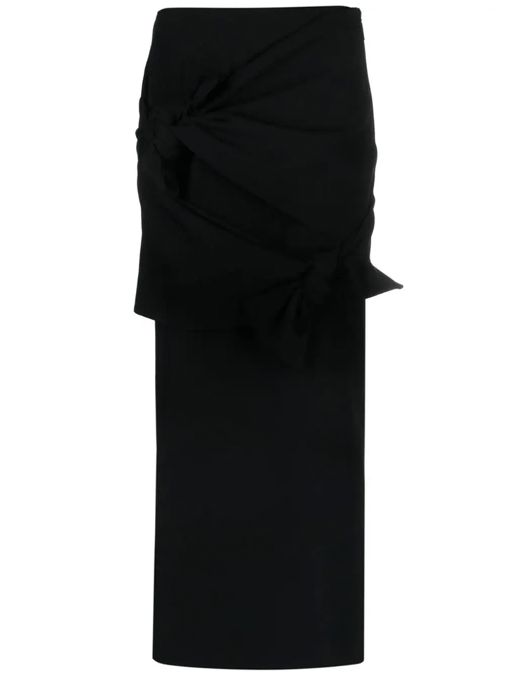 Msgm-Knotted-Details-Midi-Skirt-Black-1