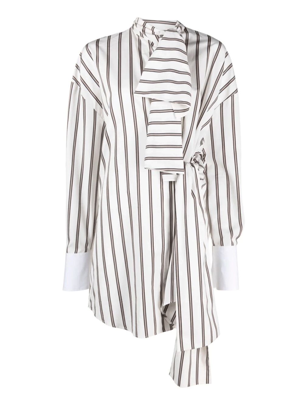 Msgm-Knotted-Details-Stripe-Shirt-Dress-Stripes-1