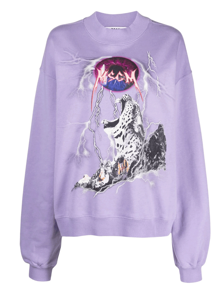 Msgm-Lightning-Graphic-Print-Sweatshirt-Lilac-1