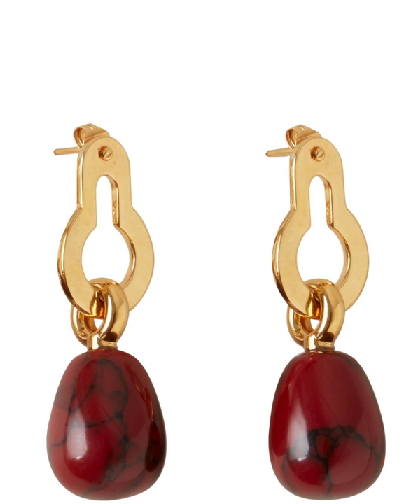 Amberley Baroque Resin Earrings (Lancaster Red)