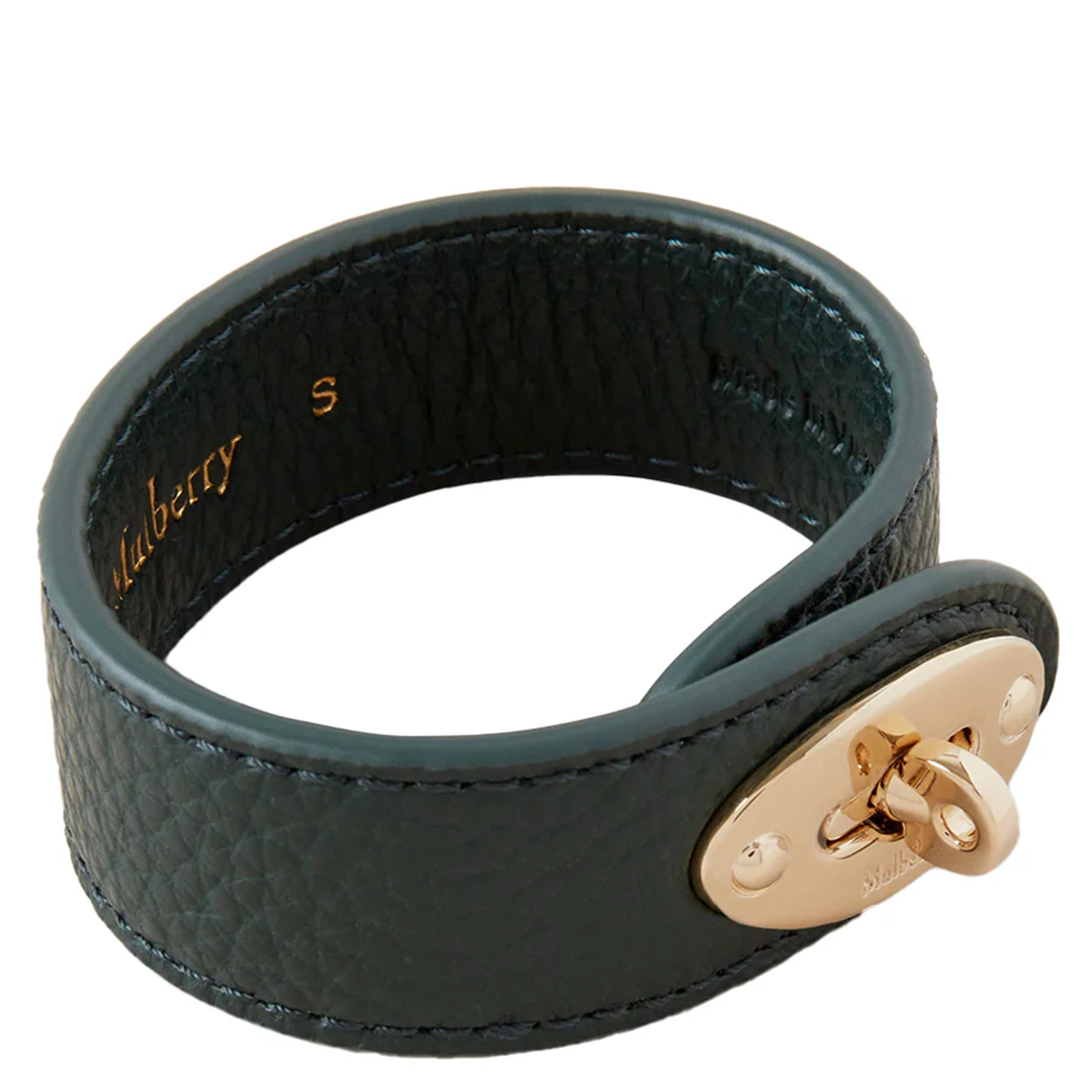 Bayswater Leather Bracelet Mulberry Green Small Classic Grain