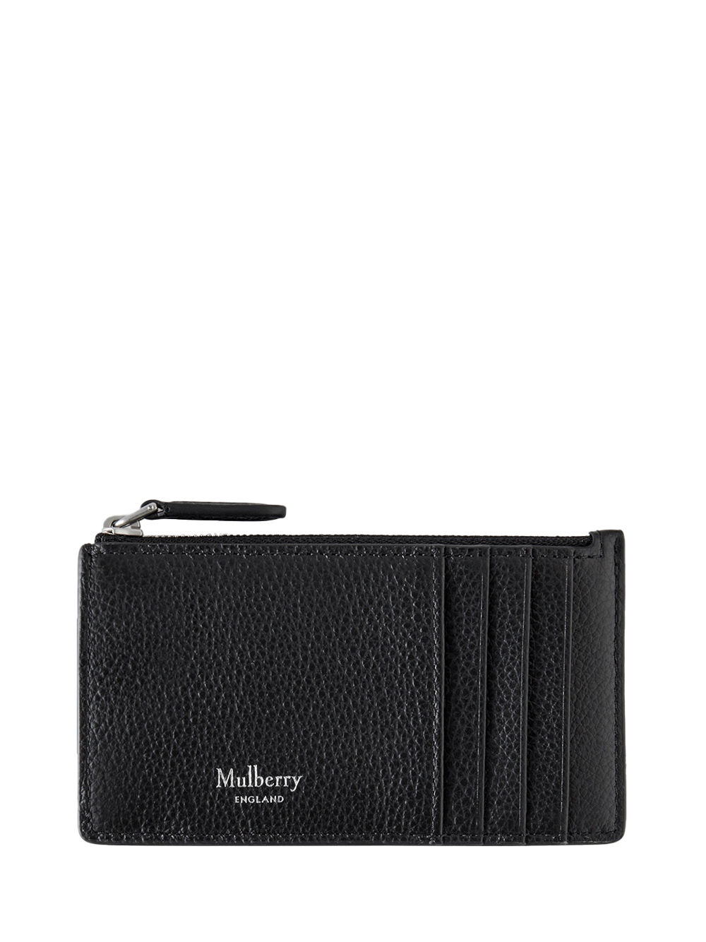 Continental Zipped Long Card Holder Black Small Classic Grain