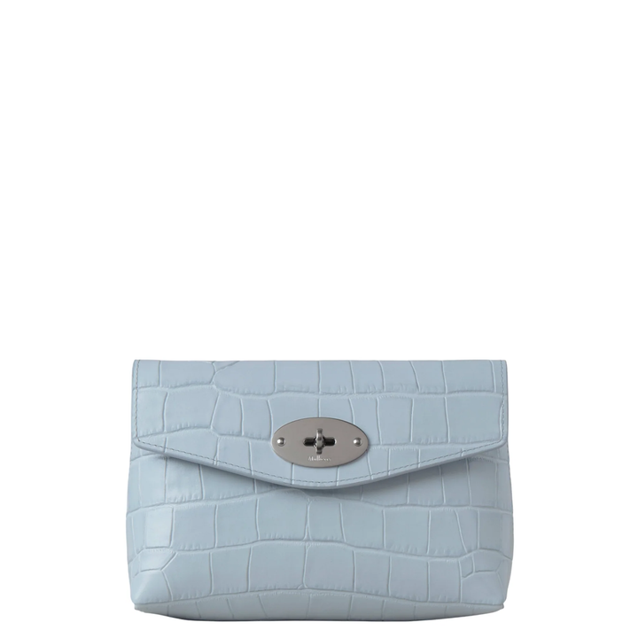 Darley Cosmetic Pouch Poplin Blue Shiny Small Croc