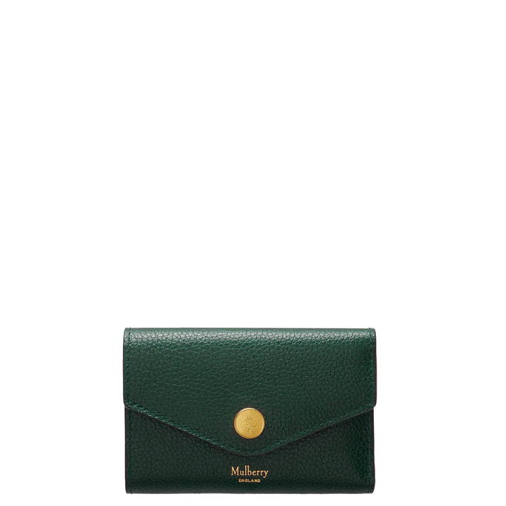 Folded Multi-Card Wallet Mulberry Green Small Classic Grain