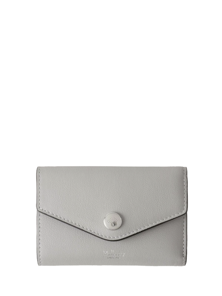 Folded Multi-Card Wallet Pale Grey Micro Classic Grain