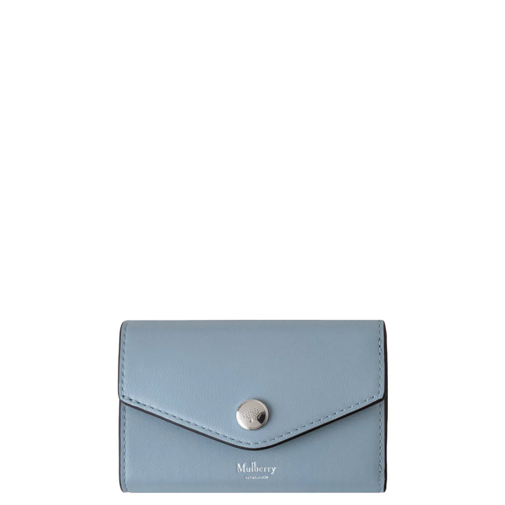 Folded Multi-Card Wallet Poplin Blue Micro Classic Grain