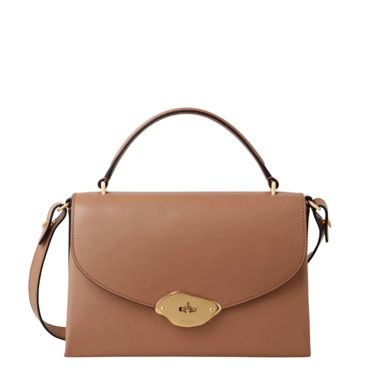 Lana Top Handle Sable High Gloss Leather