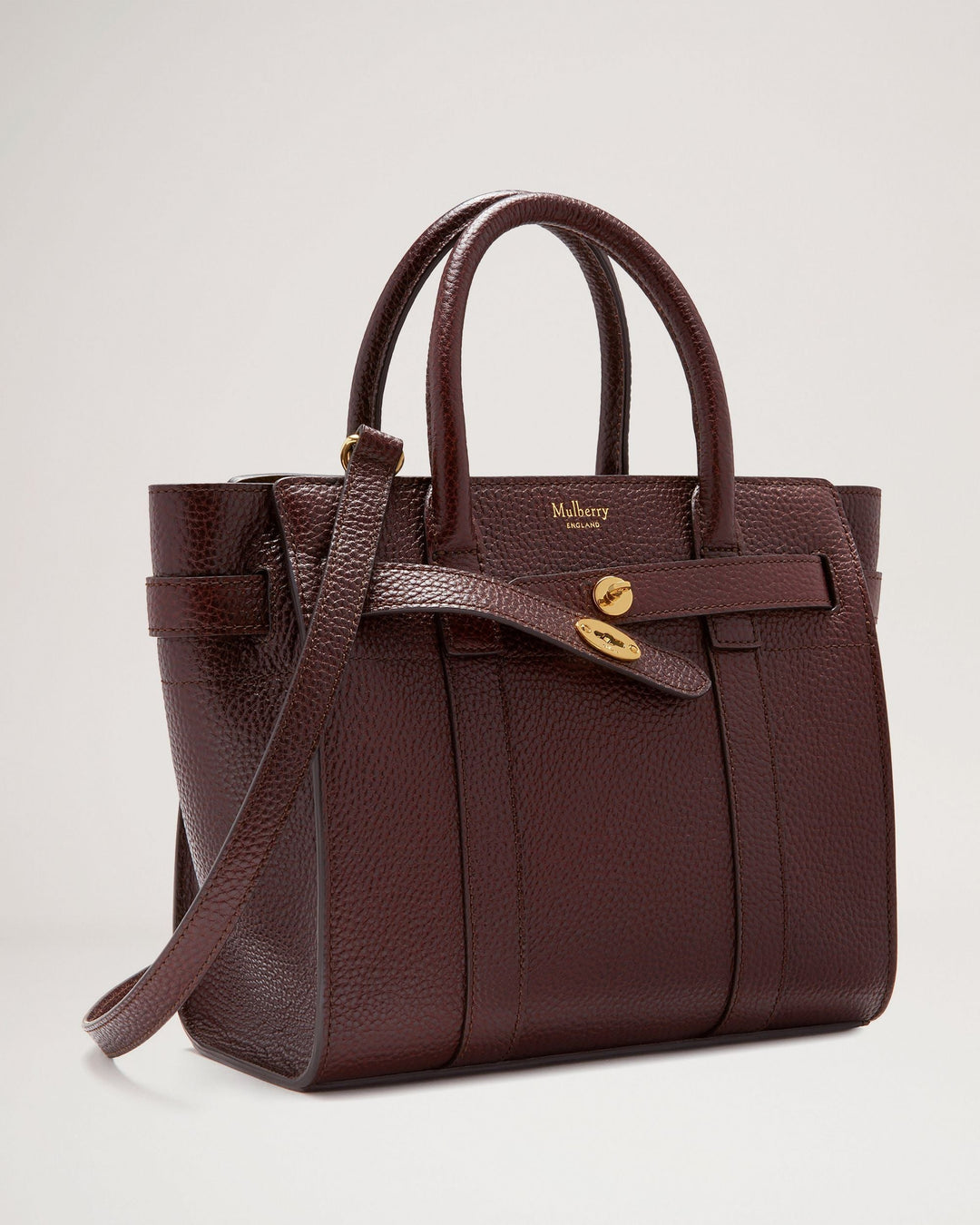 Mulberry Mini Zipped Bayswater Small Classic Grain Burgundy 3