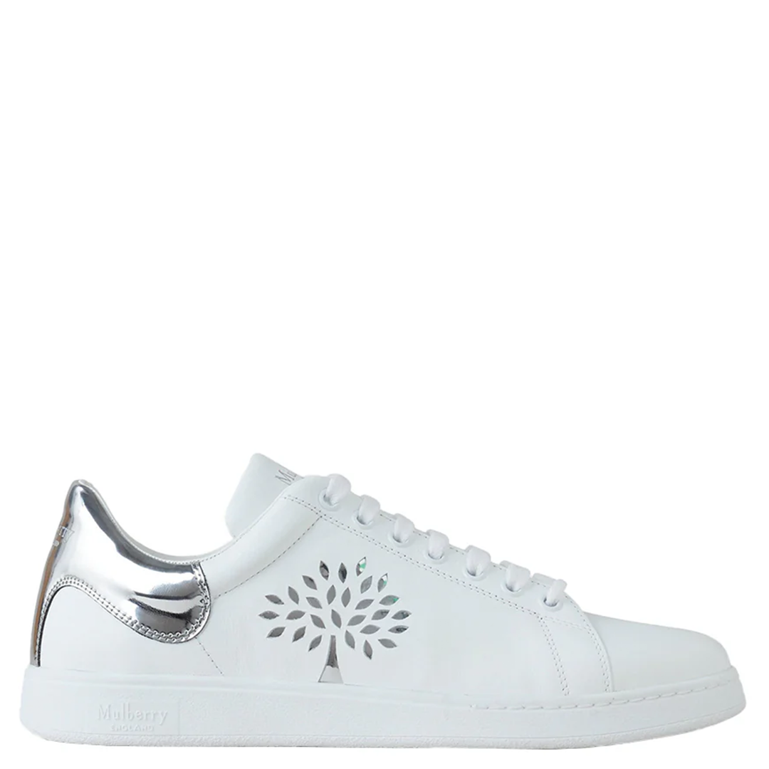 Tree Tennis Trainers Silver Bovine Leather