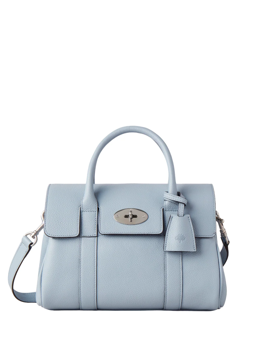 Bayswater Satchel Poplin Blue Small Classic Grain