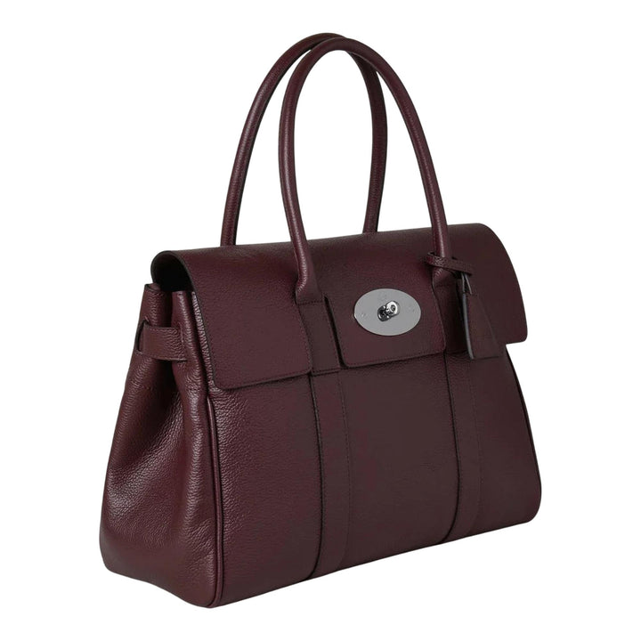 Club21 - Mulberry - Bayswater Black Cherry Small Classic Grain - HANDBAGS - Burgundy