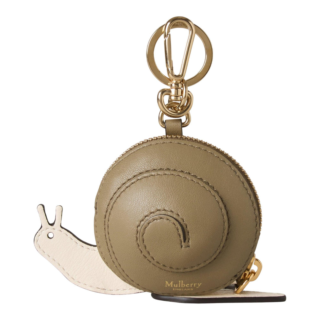 Club21 - Mulberry - Case Keyring Snail Eggshell & Linen Green Mixed Material - KEYRINGS - Eggshell-Linen Green