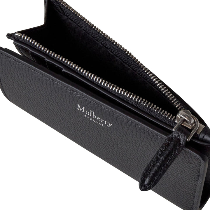 Club21 - Mulberry - Continental Bifold Zipped Wallet Black Small Classic Grain - LONG WALLETS - Black