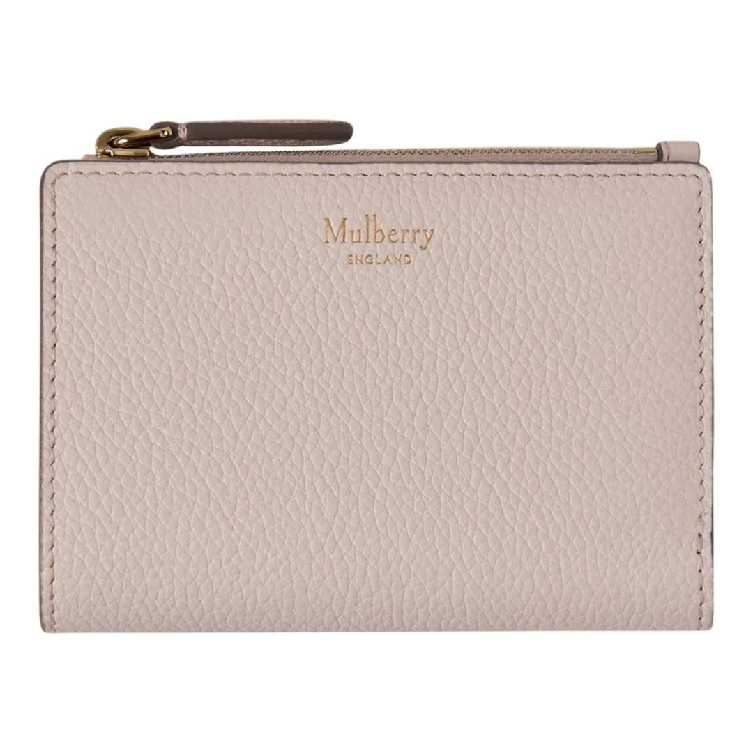 Club21 - Mulberry - Continental Bifold Zipped Wallet Blossom Pink Small Classic Grain - LONG WALLETS - Blossom Pink