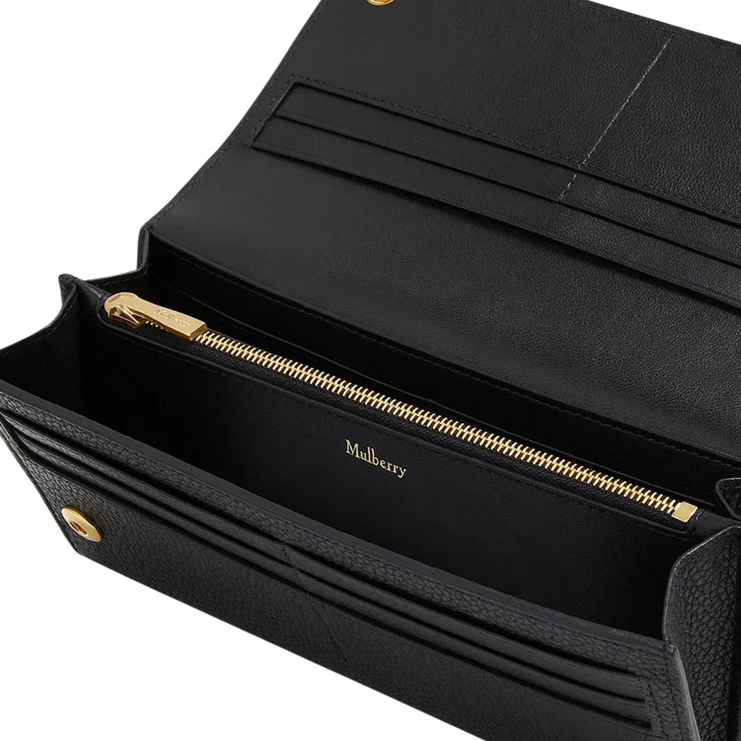 Club21 - Mulberry - Continental Wallet Small Classic Grain - LONG WALLETS - Black