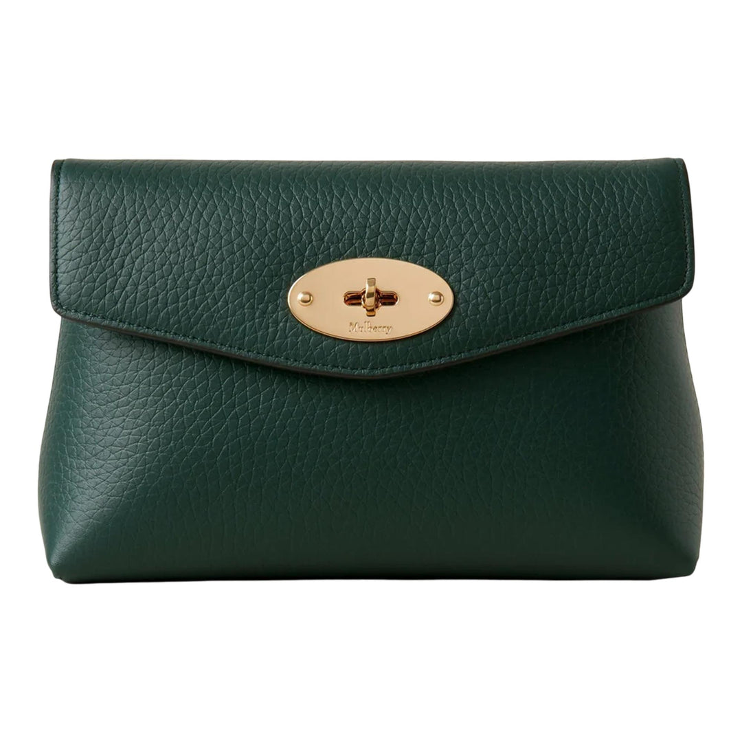 Club21 - Mulberry - Darley Cosmetic Pouch Mulberry Green Heavy Grain - COS. POUCHES - Dark Green