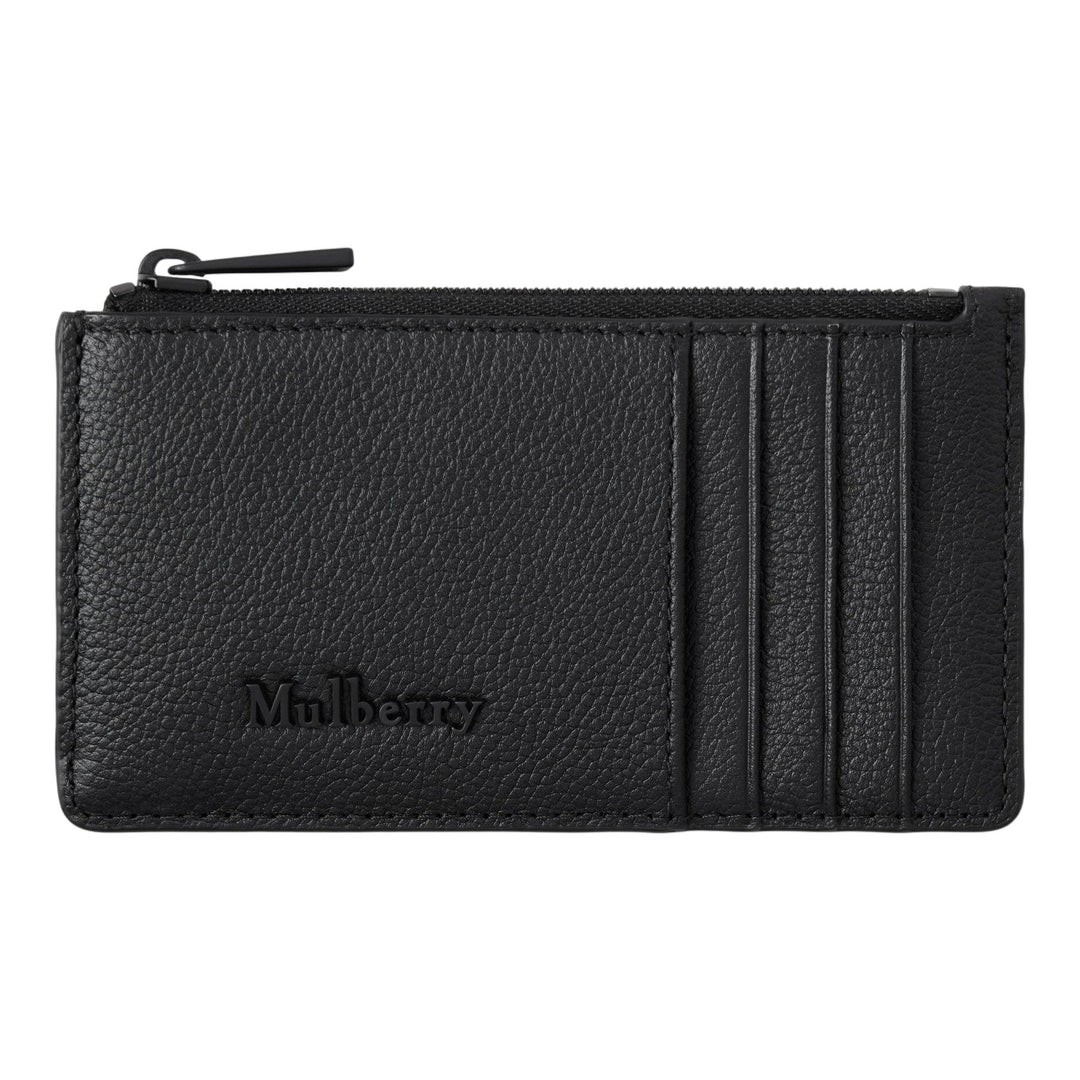 Club21 - Mulberry - Farringdon Long Zipped Credit Card Holder Black Small Pebble Grain - MULTI-CARD WALLETS - Black