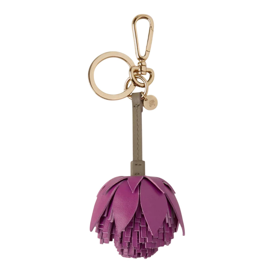 Club21 - Mulberry - Flower Keyring - Pom Pom Orchid Bloom Mixed Material - KEYRINGS - Purple