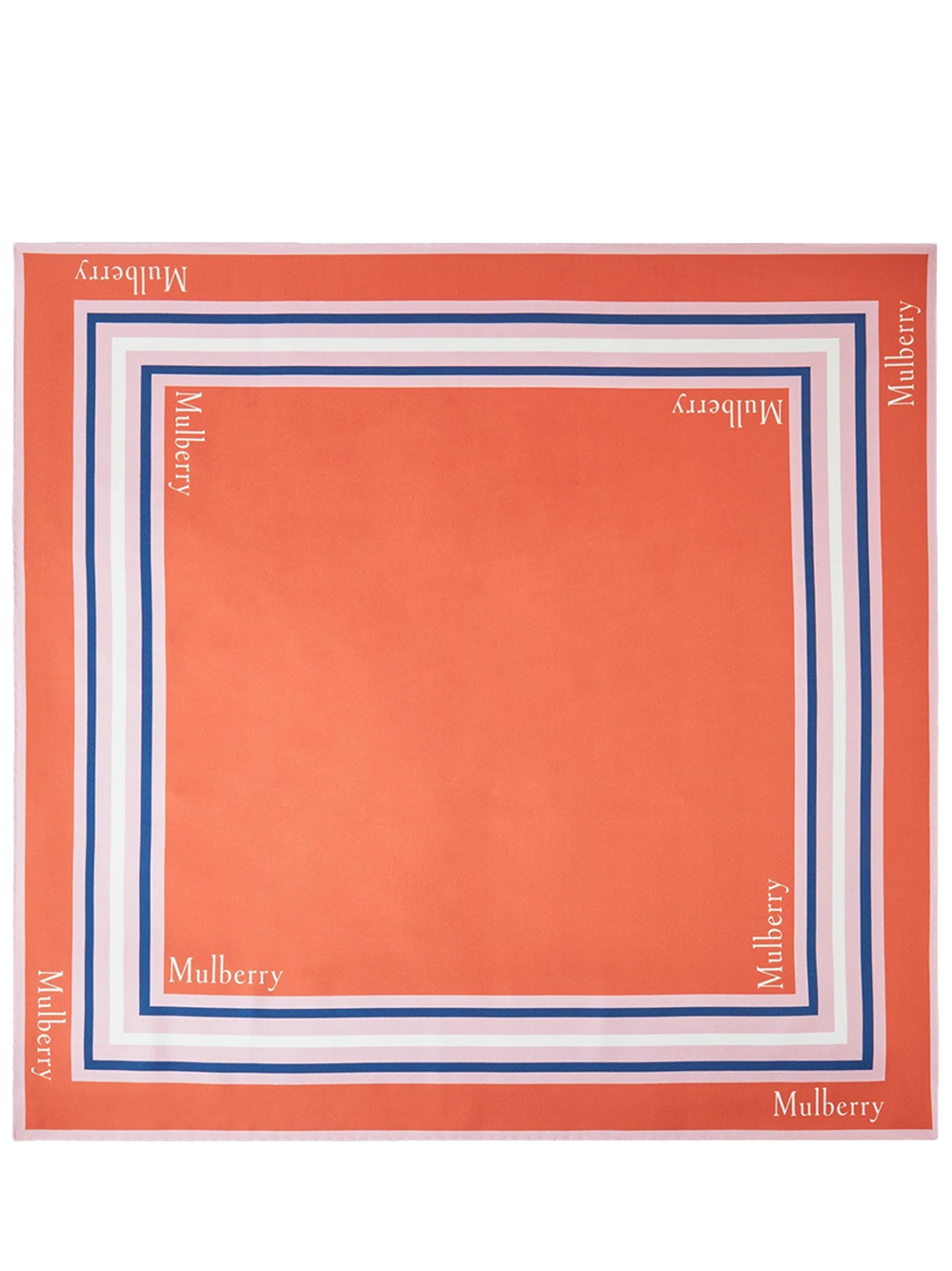 Logo Border Square Amber Orange Silk Twill