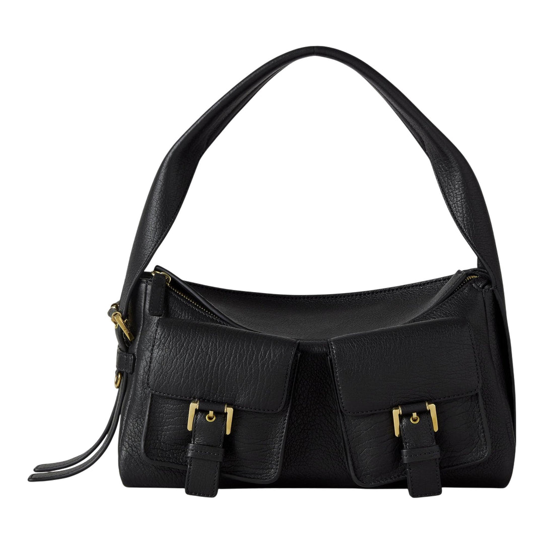 Club21 - Mulberry - Maggie Shoulder Bag Black Natural Grain - MEDIUM SHOULDER BAGS - Black