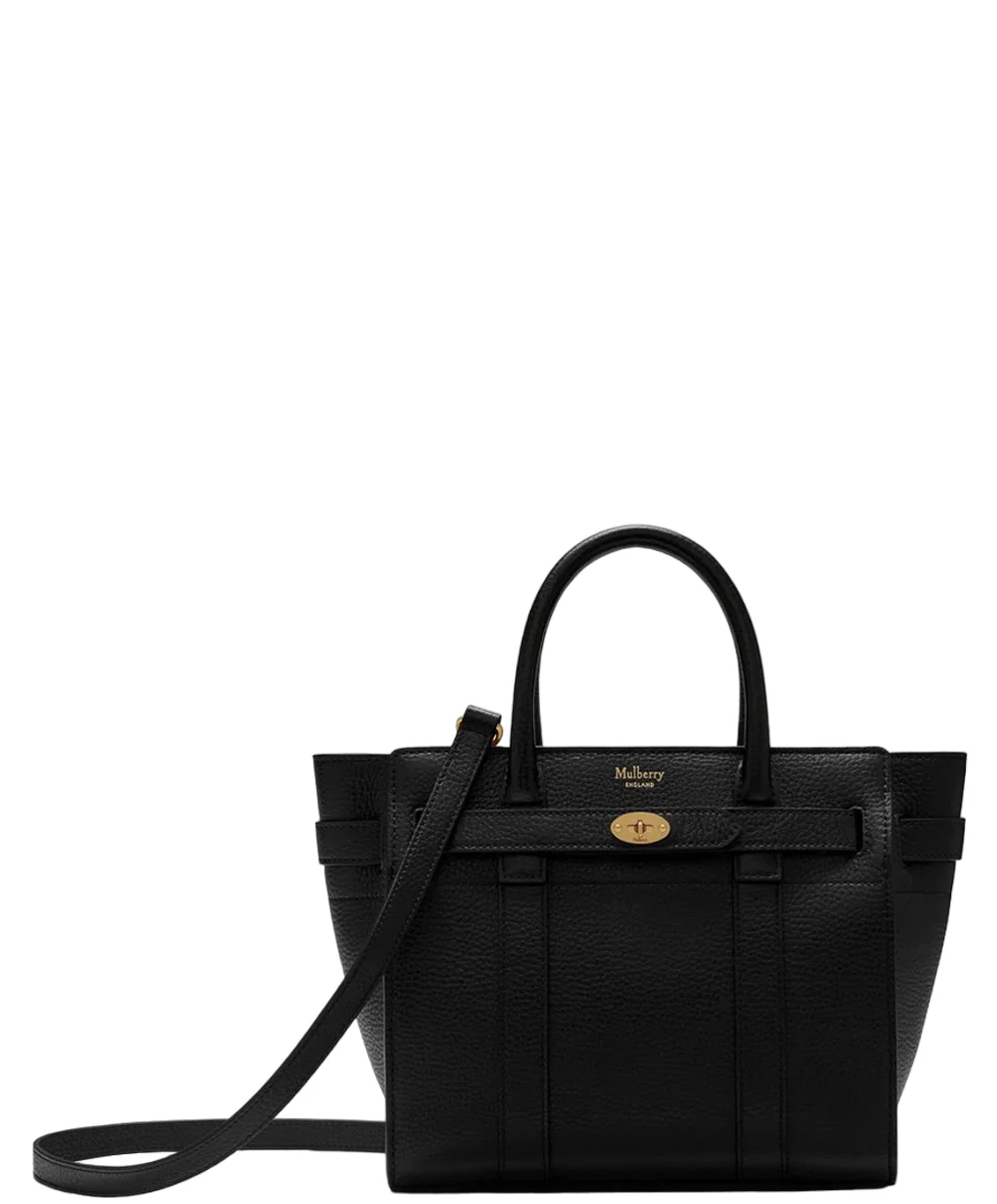 Mini Zipped Bayswater Small Classic Grain (Black)