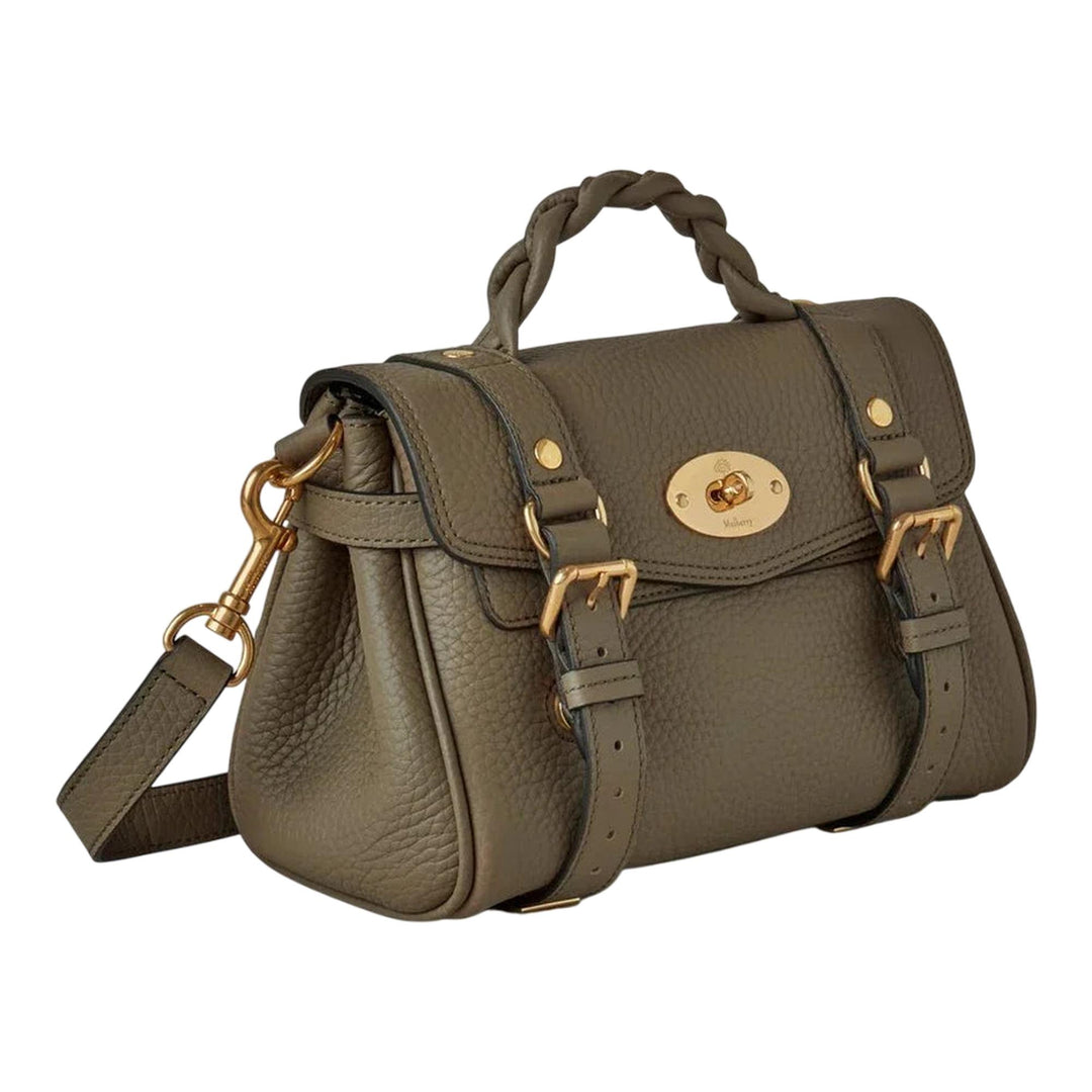 Club21 - Mulberry - Mini Alexa Linen Green Heavy Grain - MINI BAGS - Lime Green