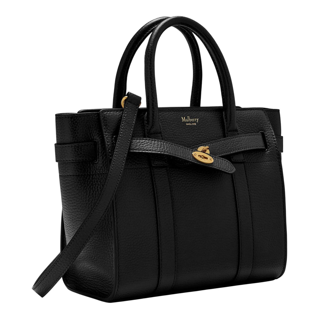 Club21 - Mulberry - Mini Zipped Bayswater Black Small Classic Grain - MINI SHOULDER BAGS - Black