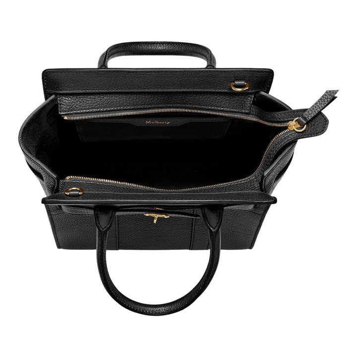 Club21 - Mulberry - Mini Zipped Bayswater Black Small Classic Grain - MINI SHOULDER BAGS - Black