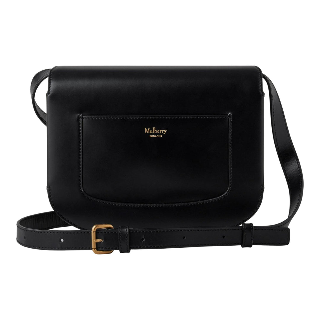 Club21 - Mulberry - Pimlico Satchel Black & Brass Super Lux Calf - MEDIUM CROSS BODY - Black