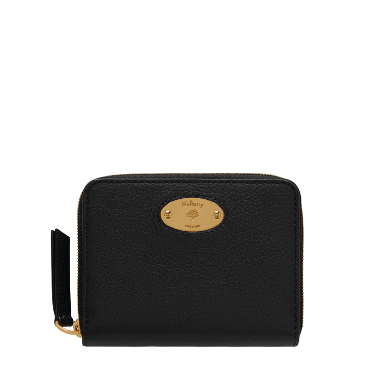 Mulberry Plaque Small Zip Around Purse Small Classic Grain
