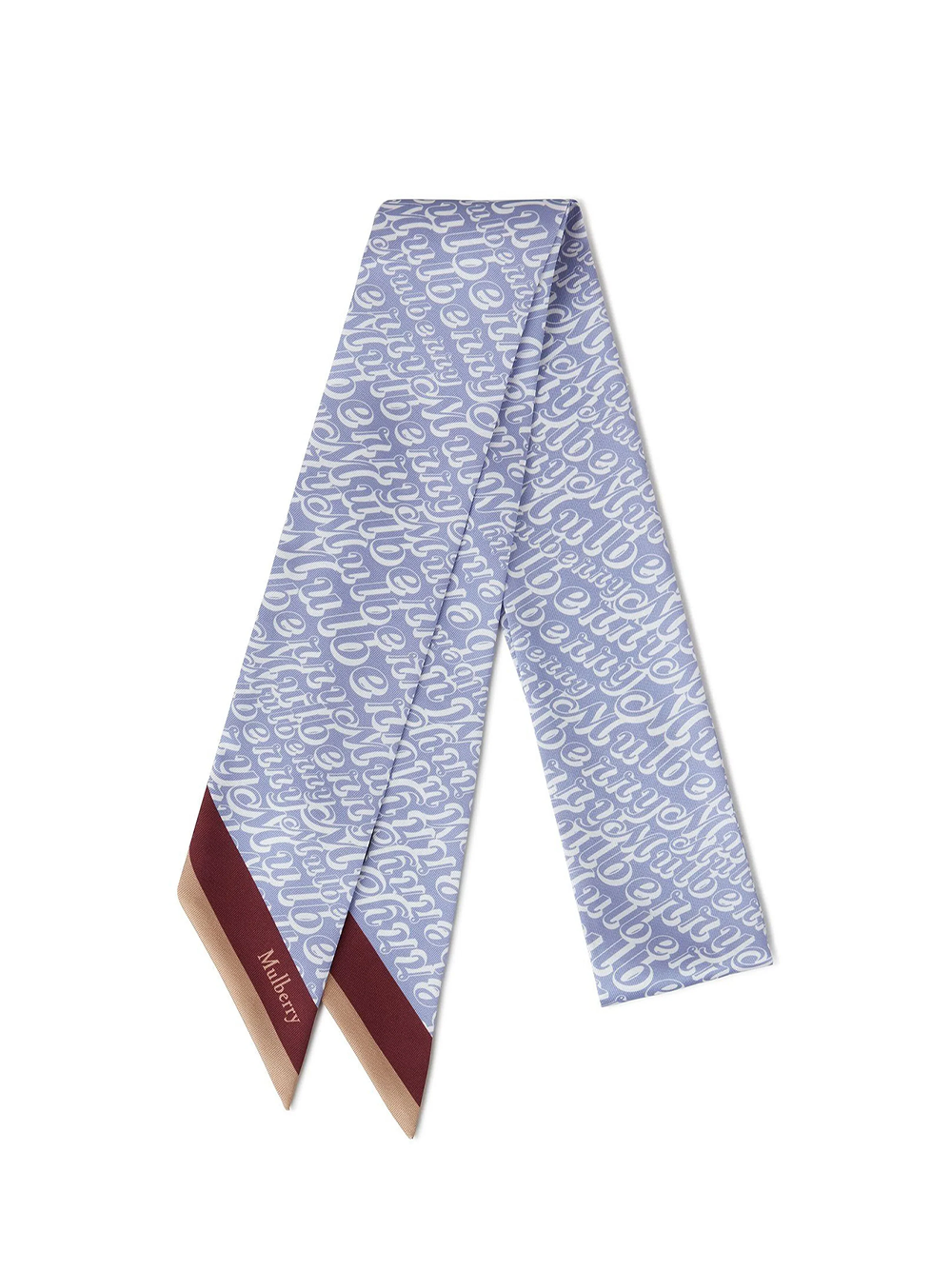 Skinny Scarf - Fantasy Mulberry Logo Lilac Haze & White Recycled Polyester