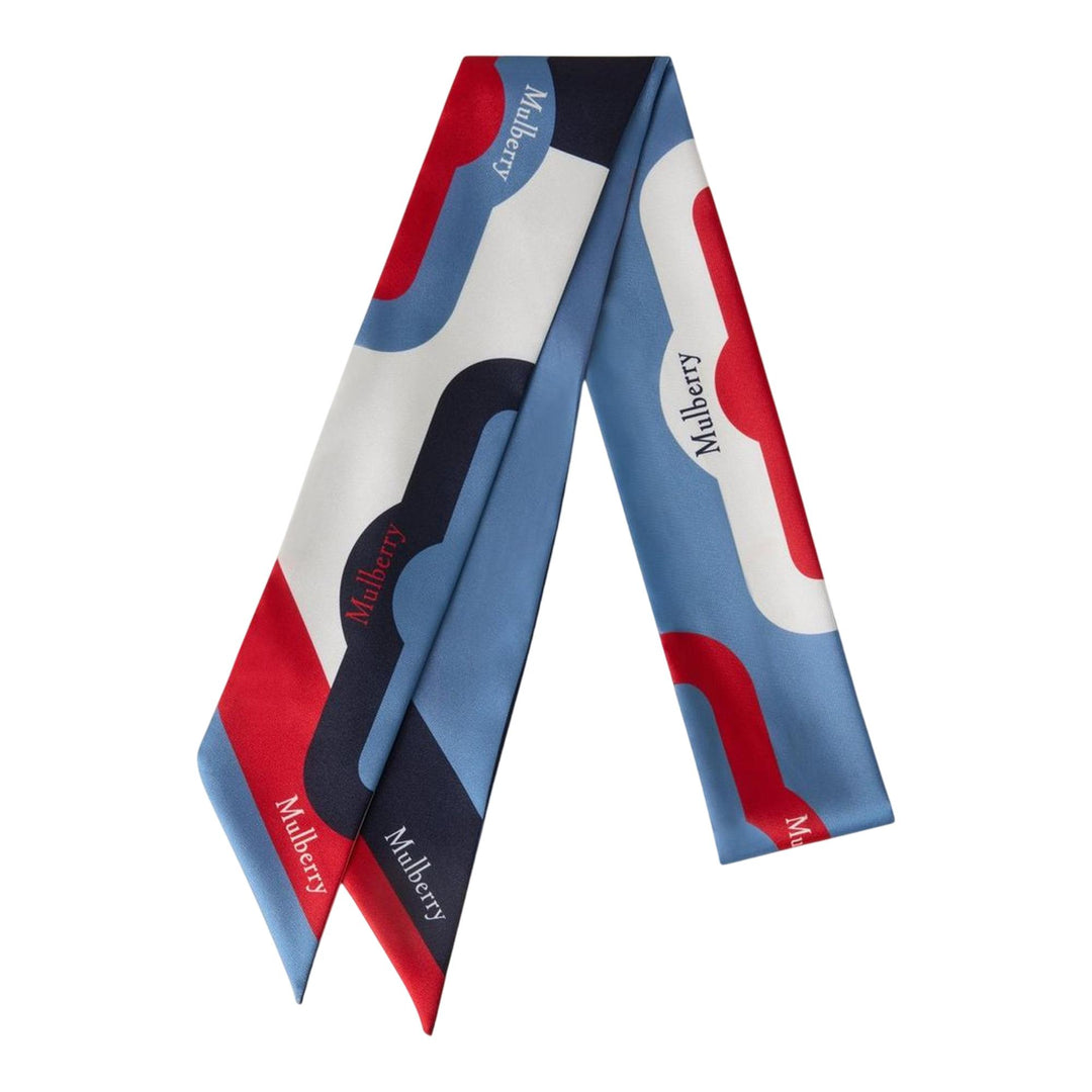 Club21 - Mulberry - Skinny Scarf - Colour Block Brighton Blue & Night Sky Recycled Polyester - SCARVES - Dark Blue